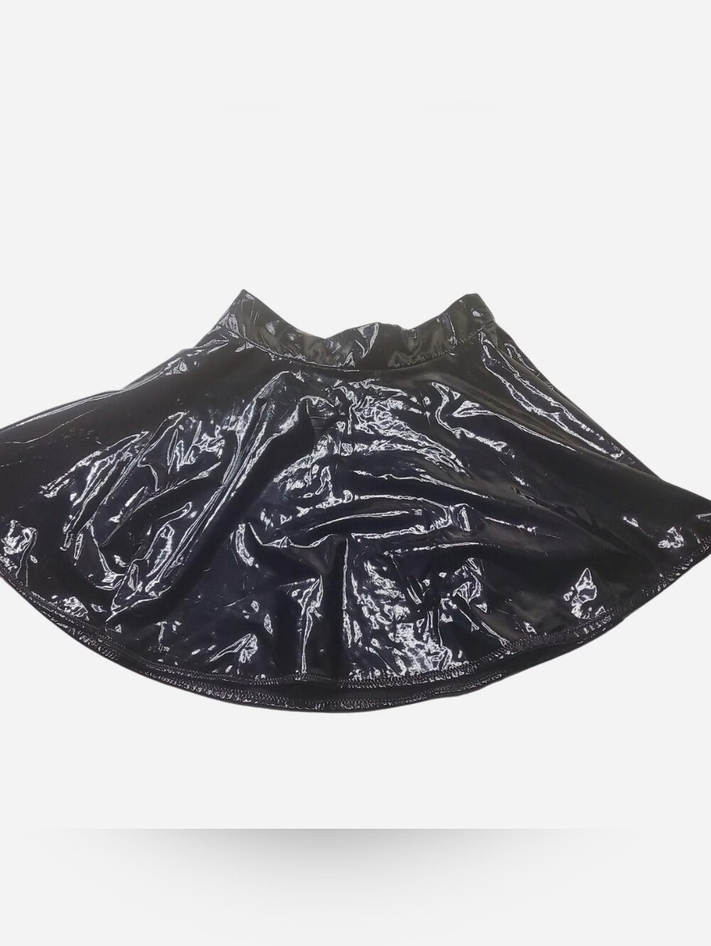 Avidlove Mini Skirt Womens XS Black Vinyl Round Goth Sexy Whimsygoth Rave
